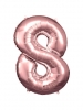 Large Number 8 Rose Gold Foil Balloon N34